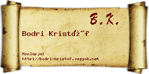 Bodri Kristóf névjegykártya