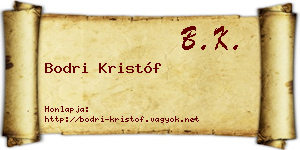 Bodri Kristóf névjegykártya