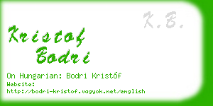kristof bodri business card