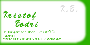 kristof bodri business card